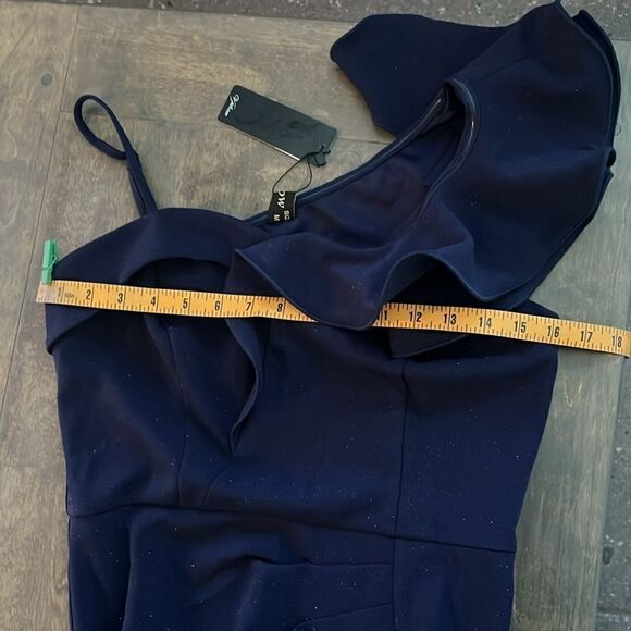 VFSHOW Ruffle One Shoulder Strap Ruched Wedding Maxi Dress V Neck Elegant Split - Picture 10 of 16